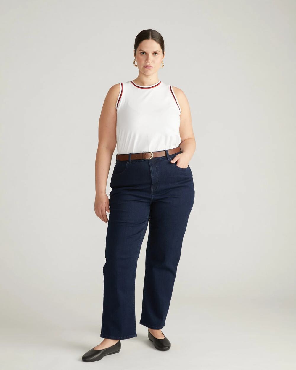 Universal Standard Ella High Rise Straight Leg Jeans XS (10-12) Balearic Blue